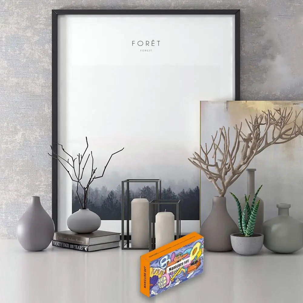 Professional Manicure Set Leather Beauty Tools 7 Pcs Manicure Set Black Stainless Steel Gift Luxury Men Pedicure Manicure Set