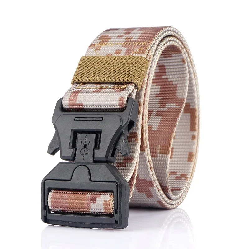 Hotsale Quick Release Buckle Breathable Canvas Magnetic Camo Military Tactical Casual Jeans Belt Nylon Webbing Belt Men