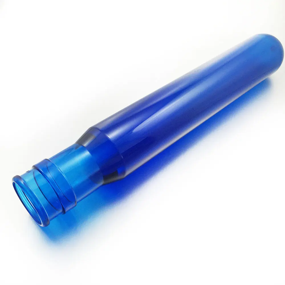 55MM NECK TRANSPARENT BLUE PET PREFORMS IN STOCK FACTORY SALE