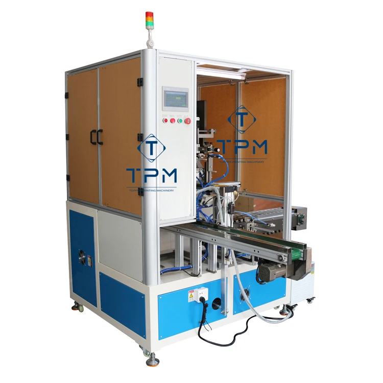 Automatic single color cosmetic round tube syringe silk screen printer printing machine