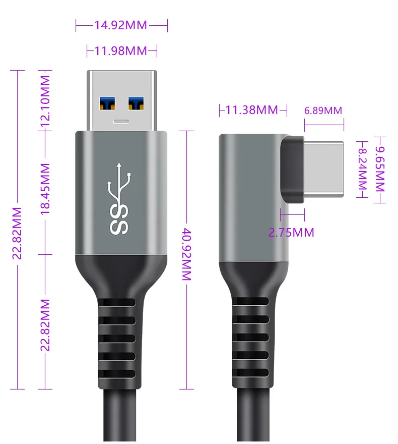 5M 6M Data Line For Oculus Quest 2 Link Headset USB 3.2 Type C Data Charging Cable  Transfer Type-C To USB-A Cord VR Accessories