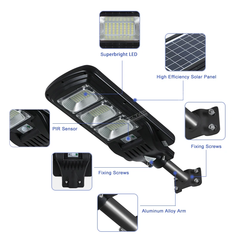 ALLTOP интегрированный уличный дорожный фонарь ABS 50 Вт 100 150 200 250 300 все в одном светодиодный