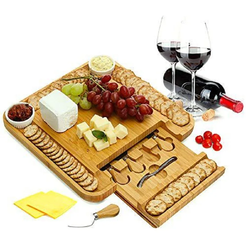 Factory direct supply ceramic cheese board with fork bamboo wood board bread board western food steak tableware creative home