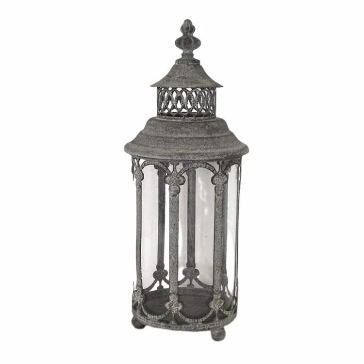 Wholesale iron design Outdoor one Candle glass and metal Vintage Lantern