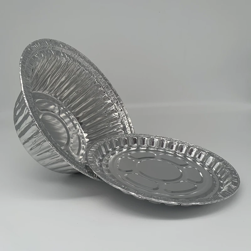 Factory takeaway shallow round food packaging heart-shaped rectangle professional oven aluminum foil cake bread baking tray