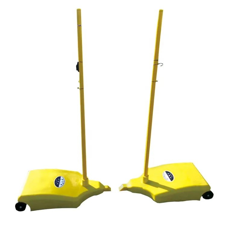 Factory Price Big Base Portable Badminton Net Stand Pole with Wheels