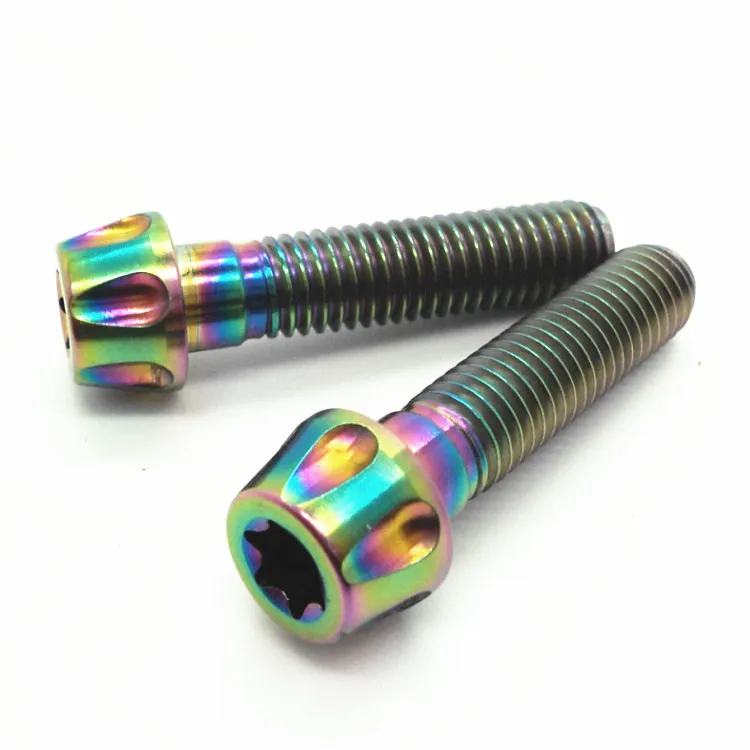24k Gold Look Titanium Bolts M7 Countersunk Bolt Taper Head M10 Bicycle Alloy Spine Pedicle Titanium Screw