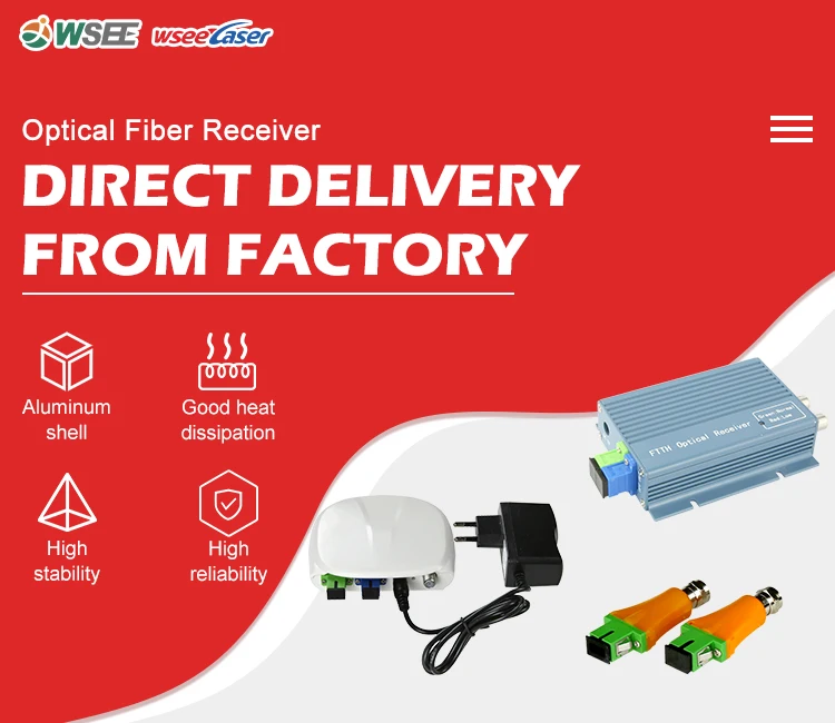WSEELASER high output level passive wdm ftth catv fiber optical receiver passive node with fwdm