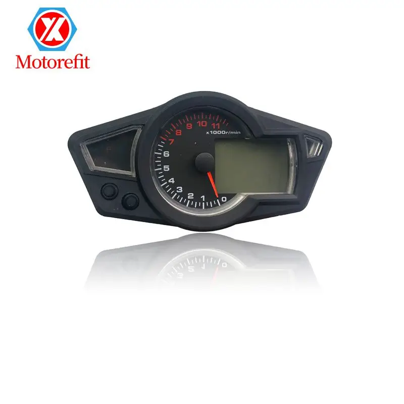 Retro Universal LCD Digital Odometer Speedometer Tachometer Gauge Motorcycle