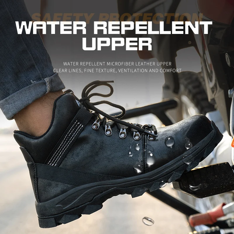 Dropshipping wholesale price winter safety shoe anti-smash high quality custom steel toe working boots