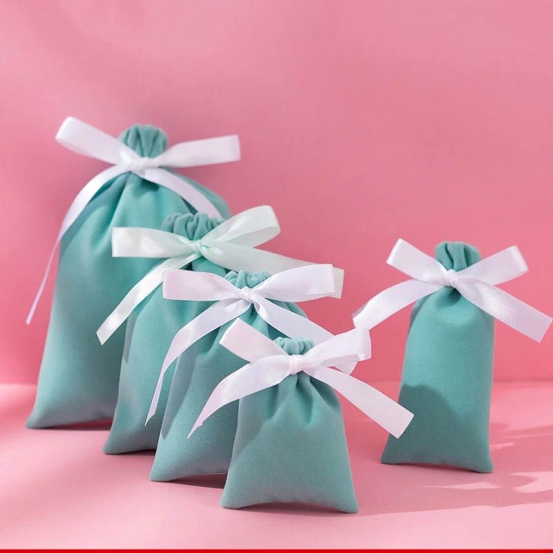 Custom Logo Free Sample Gift Jewelry Bag Candy Pouch Bolsa De Regalopara Joyas Dust Bag Drawstring Velvet Bag