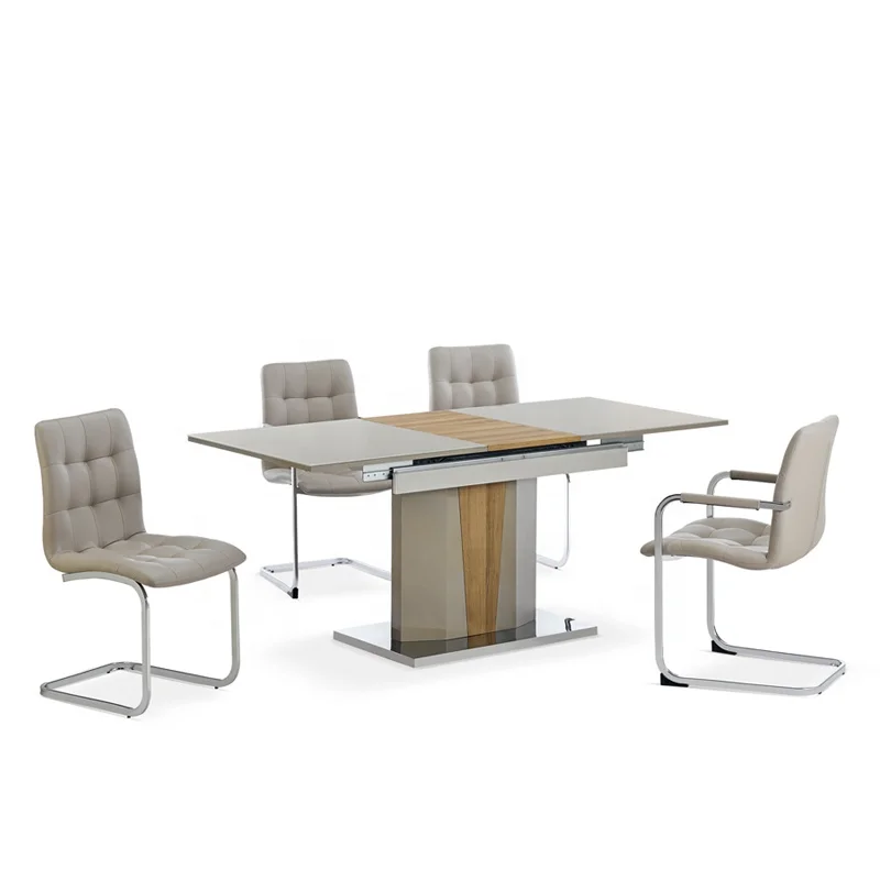 Набор обеденного стола, регулируемый раздвижной стол на 6 и 8 мест, современный стиль, из закаленного стекла, MDF, для столовой