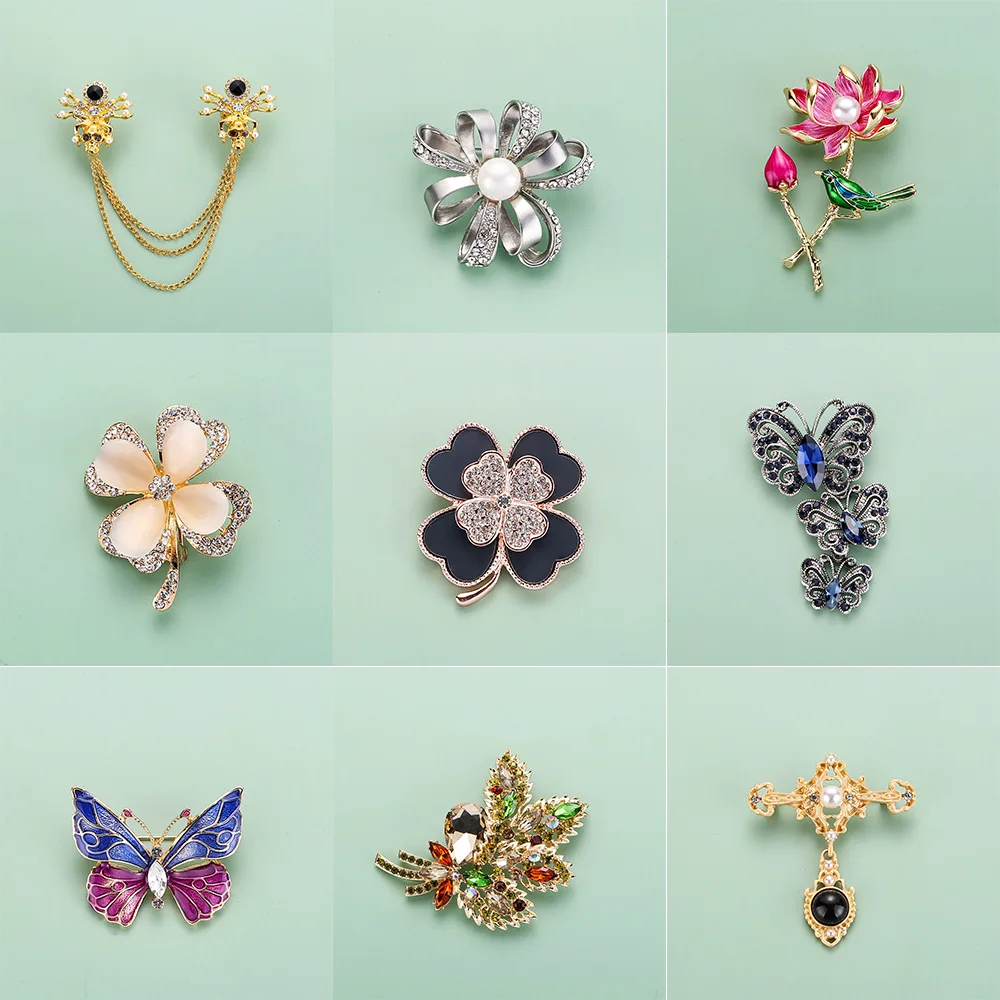 Fashion creative tulip Pearl Brooch Korean version of women bee butterfly corsage eagle anti-slip clothing accessories
