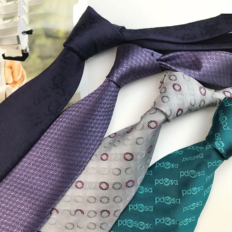 High Quality 100% Silk Tie With Custom Label Twill Texture Handmade Mens Corbatas  Custom Logo Tie