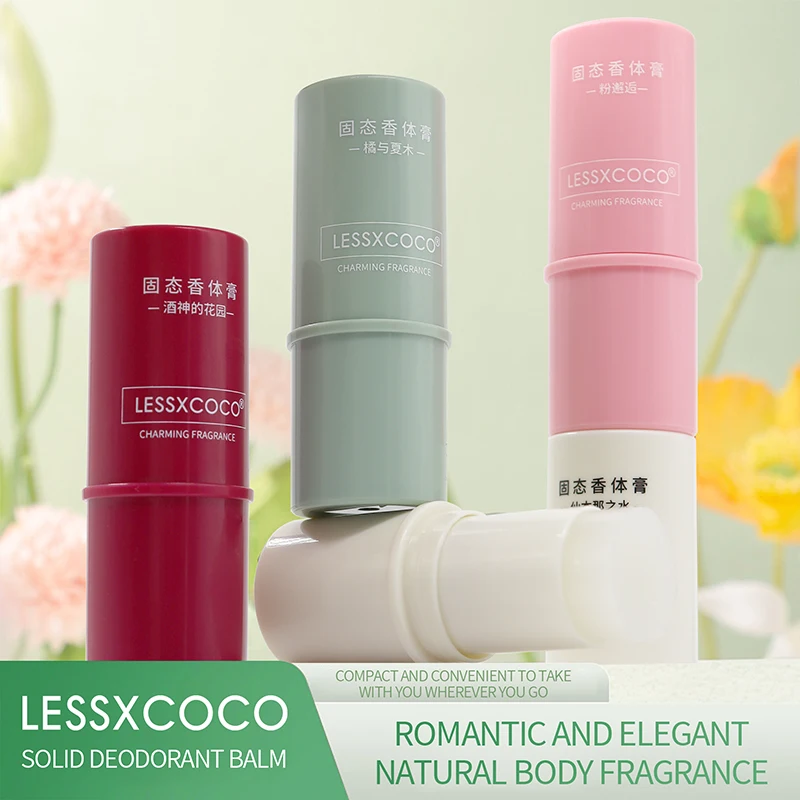 4 Flavor Solid Perfume Stick Refreshing Body Odor Remover Long-Lasting Fragrance Gel Deodorant Unisex Solid Perfume Balm