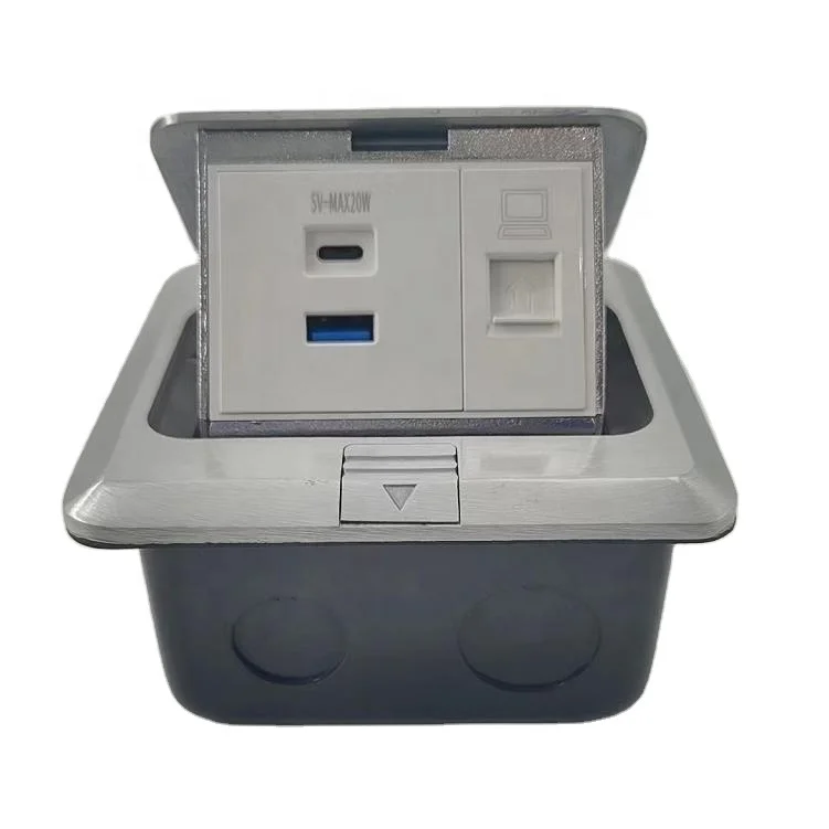 iGERCN brand 5V/20W type A+C  USB charging  floor power box  Pop Up Floor Power Outlet EU Russia Spain Socket