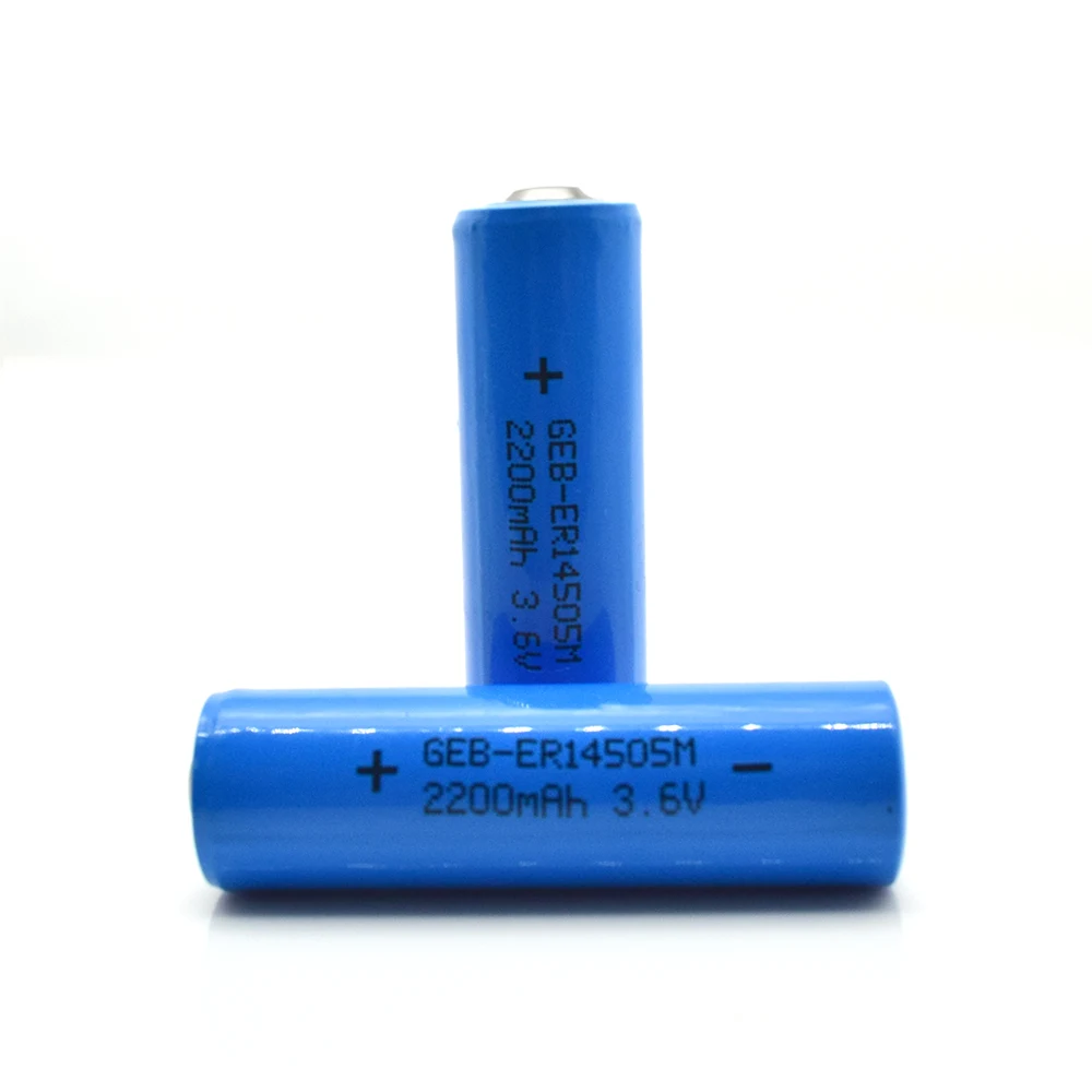 ER14505M 2200mAh 3.6v AA size Li-ion Lithium cylindrica Disposable non-rechargeable Li-SOCI2 Battery