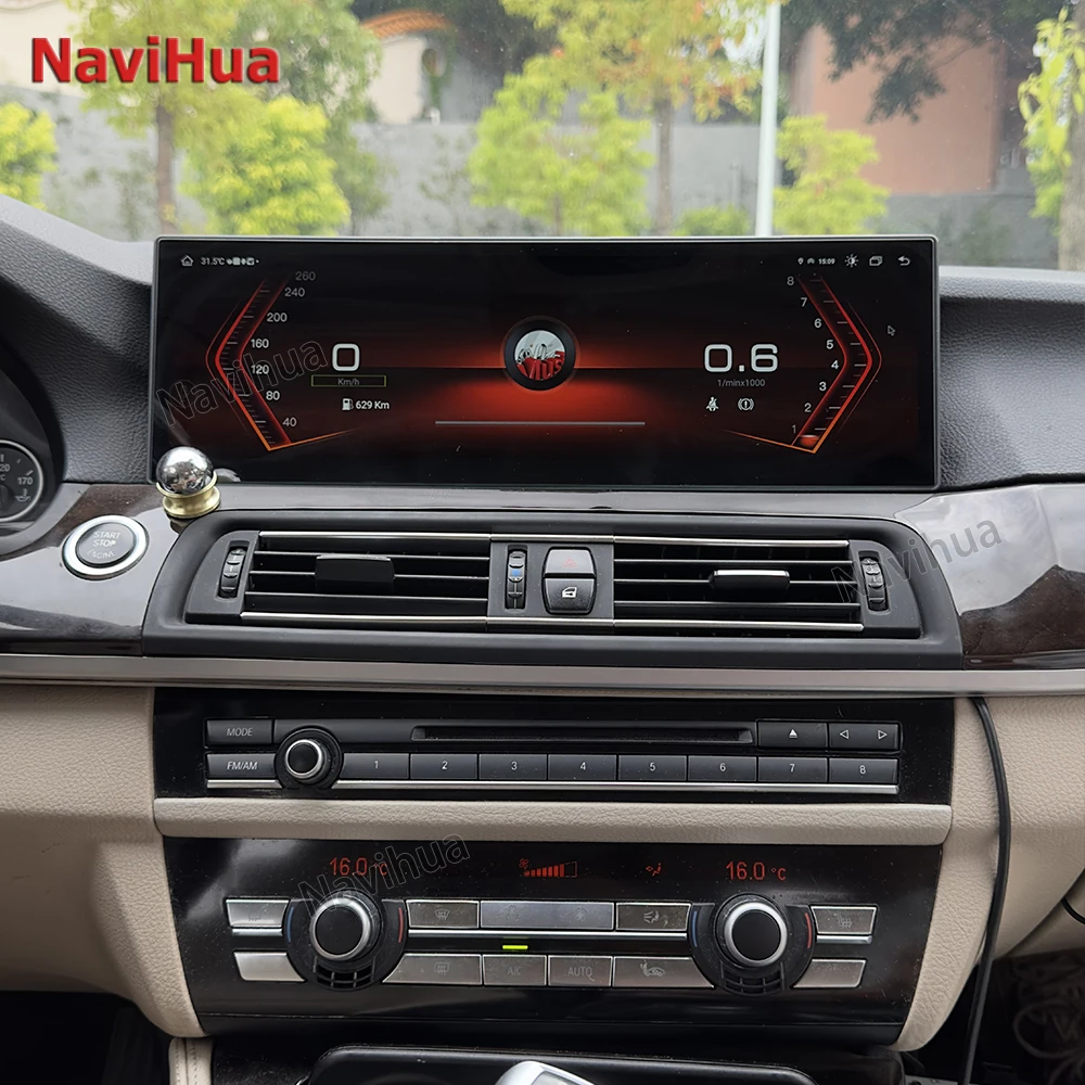 NaviHua For BMW 5 Series F10 Upgrade 14.9 Inch Touch Screen Multimedia Android Car Radio Digital AC Control Screen Air Condition