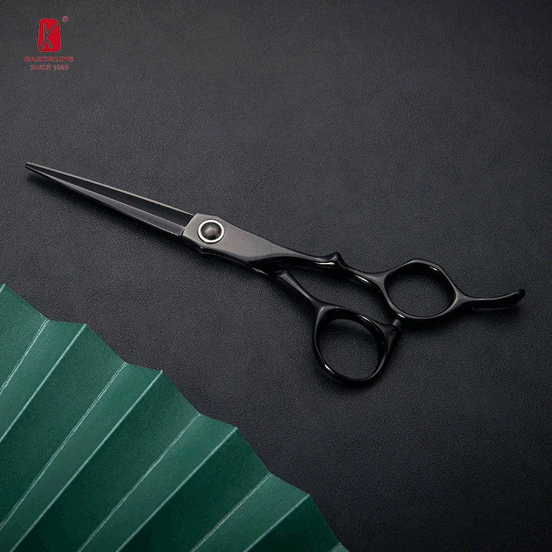 Hairdressing Hair Tools Stainless Steel Profesional Japan 6 Inch Black Sharp Hair Scissors Professional Green Colour Salon