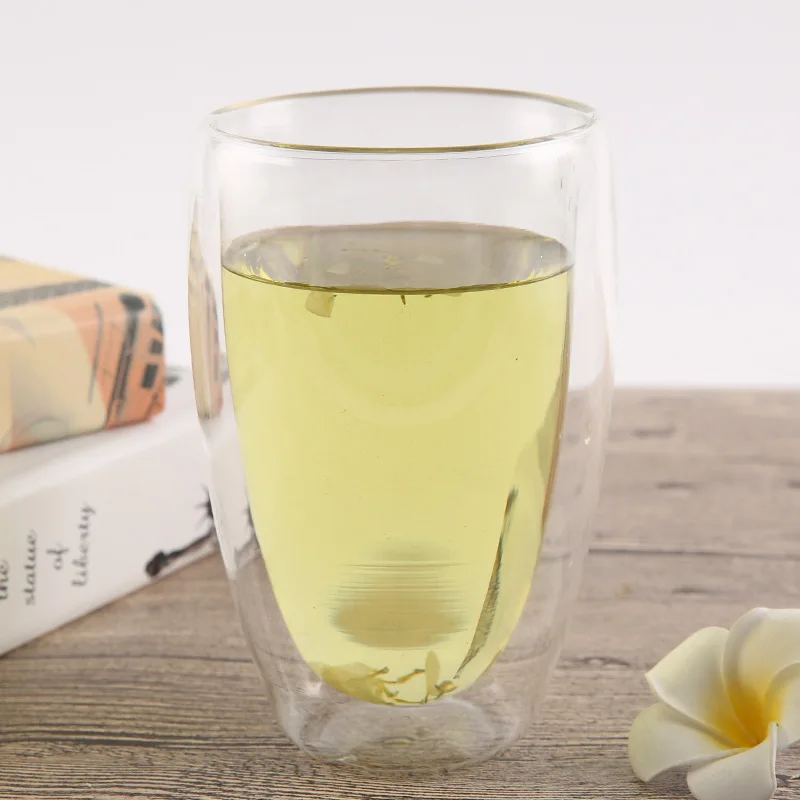 Multi-specification Insulated Double-layer Borosilicate Glass Tea Mugs White Custom Coffee Cups