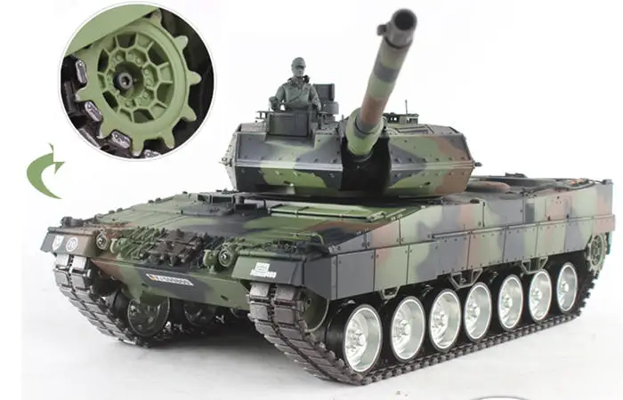 Professional 3889-1 Metal Tank German Leopard 2 A6 RC Main Battle Tank 2.4G 1/16 HengLong Model Toy Remote Control War Tank Car