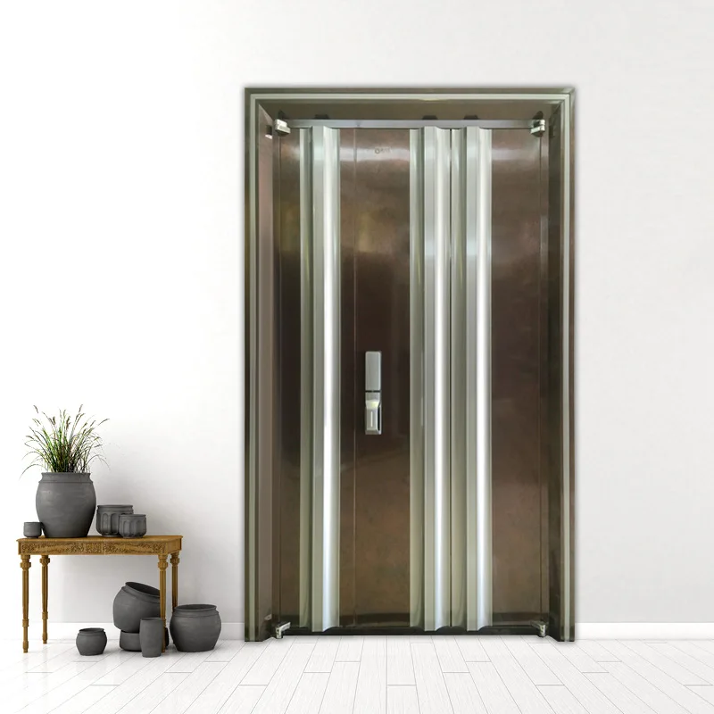 The latest design wire drawing process 304 stainless steel supermarket security door barn fire front door main entrance door