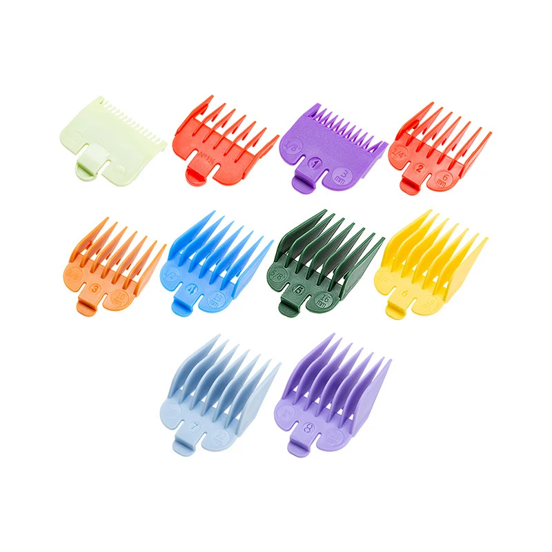 Professional Salon 10pcs/set Hair Clipper Limit Comb Universal Barber Guide Combs Multicolor Barber Clipper Guards Comb