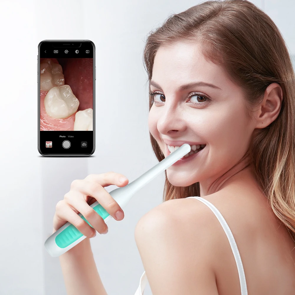 401-B Visual Endoscope Camera Dental Microscope Wireless Intra Oral Camera with 8 LED Lights Compatible with Android and iPhone