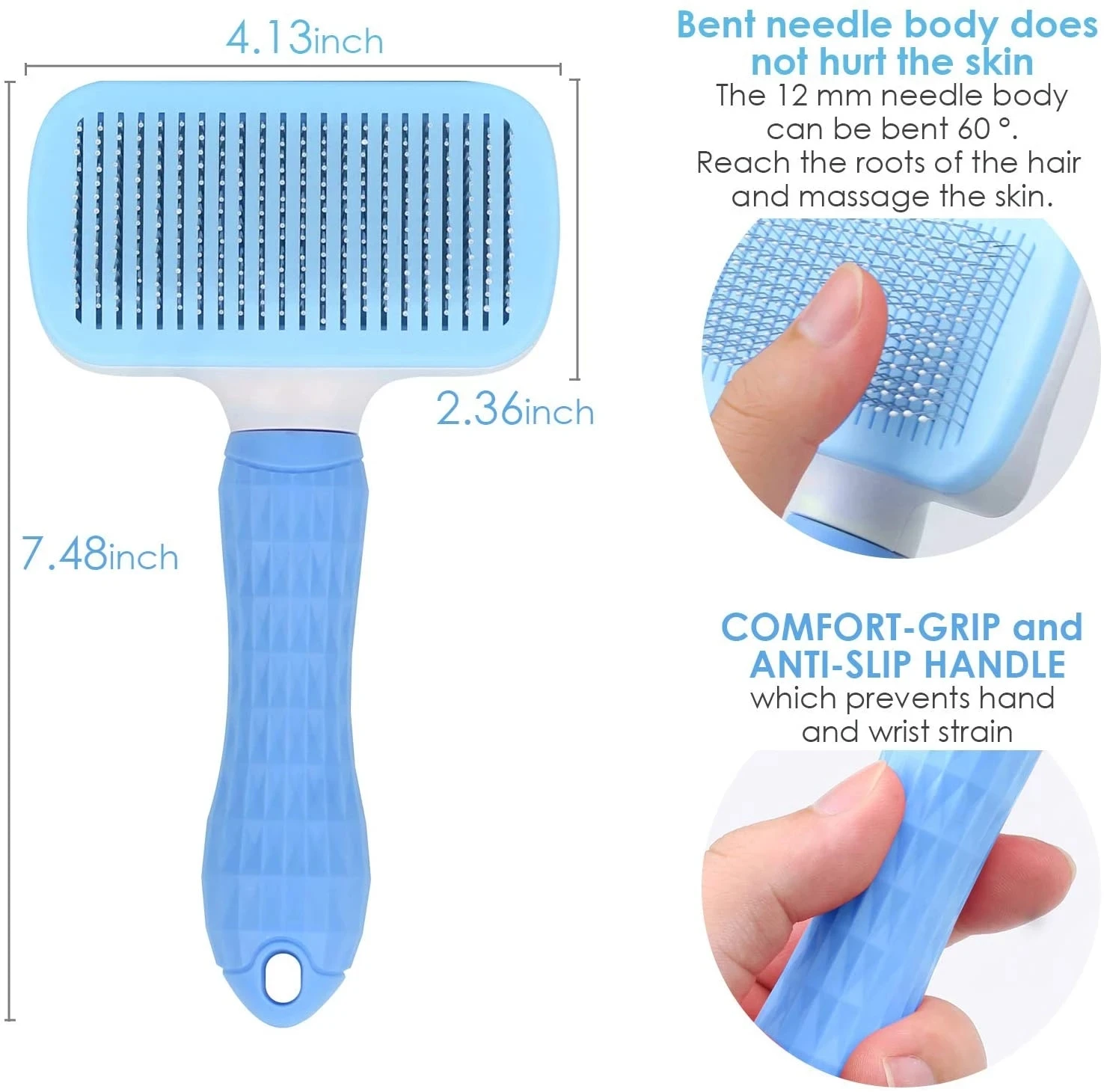 Wholesale Self Cleaning Multifunctional Pet Hair Tick Remover LOGO customization Cat Grooming Brush Dog Massage Shedding Remover