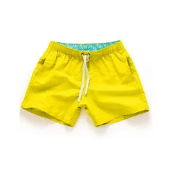 Customized Logo 16 Colors Solid Beach Shorts Plain Blue Men Swim Trunks Quick Dry Outdoor Track Shorts Board Shorts