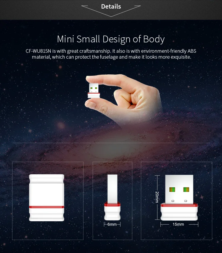Заводская цена CF-WU815N Бесплатный драйвер 2 4 ГГц 802.11N Mini USB беспроводная карта Lan адаптер 150 Мбит/с Wifi Dongle
