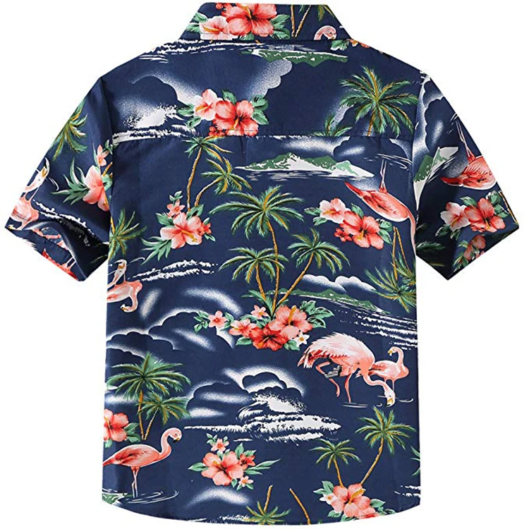 Пользовательские дети персонализированные короткий рукав мода Гавайский Повседневная рубашка