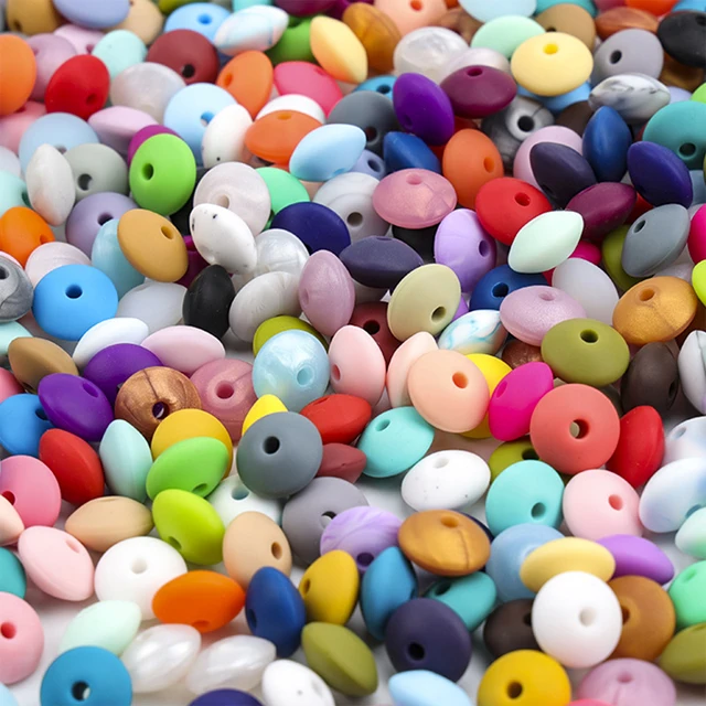 Wholesale 12mm Silicone Abacus Loose Beads Baby Chew Teething Soft Silicone Baby Bead For Jewelry Making