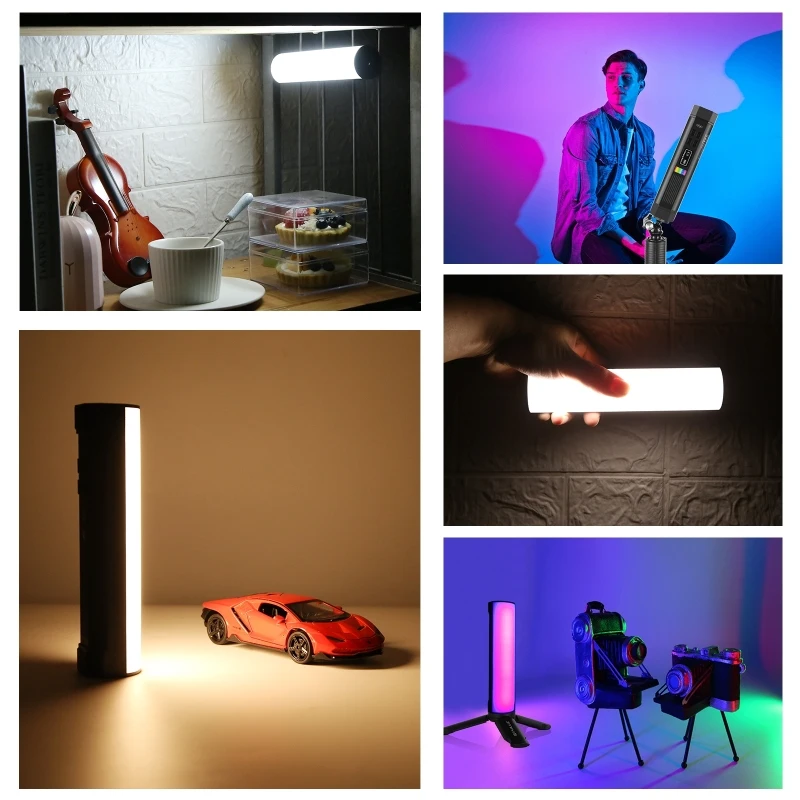 PULUZ RGB Colorful Handheld LED Fill Light 17cm Magnetic Photo LED Stick Photography Hand Held Beauty Selfi Light Tube