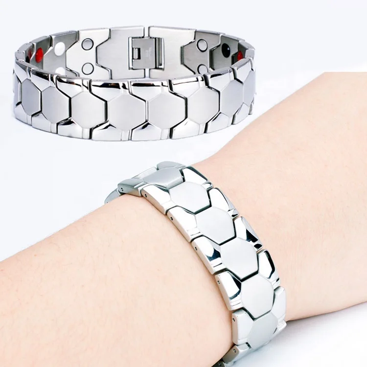 4 in 1 Health  Germanium Negative Ions Custom lojo Bio Magnetic 316l Stainless Steel Men Bracelet