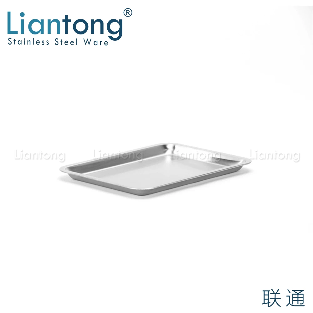 High Quality Hotel Restaurant Buffet BBQ Baking Stainless Steel 304 Metal rectangular meat plate food grade serving tray