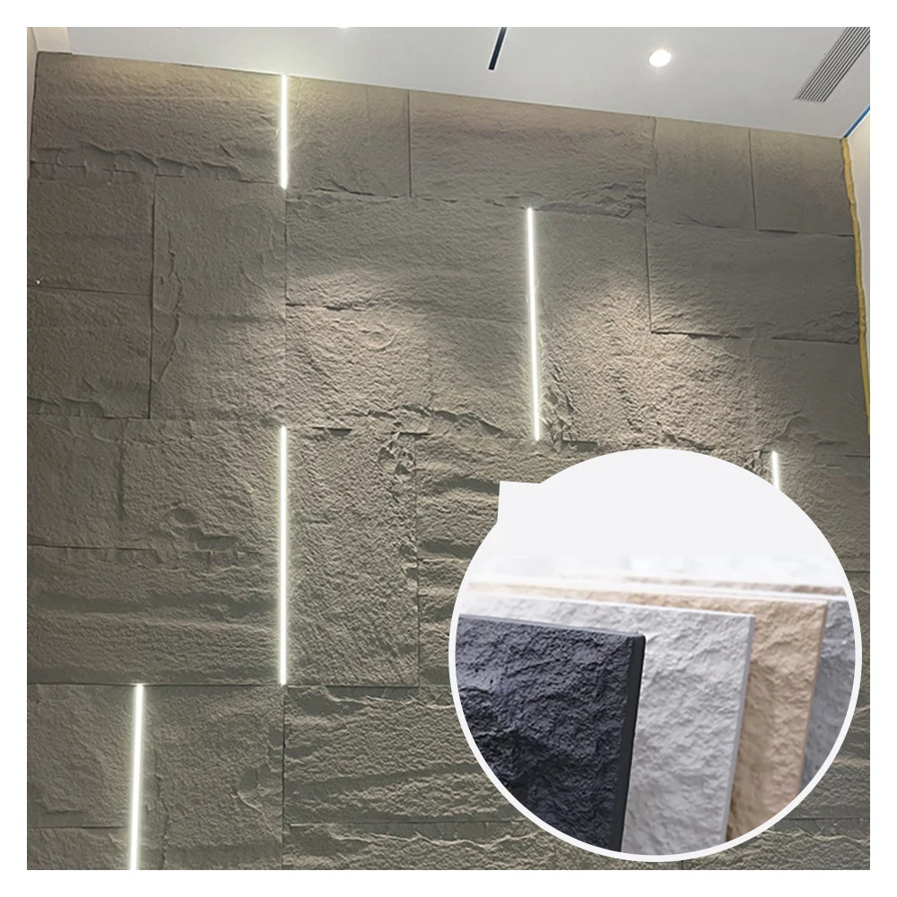 Interior Exterior Decorative PU Faux / Artificial Mushroom Stone PU Foam Stone Wall Panel