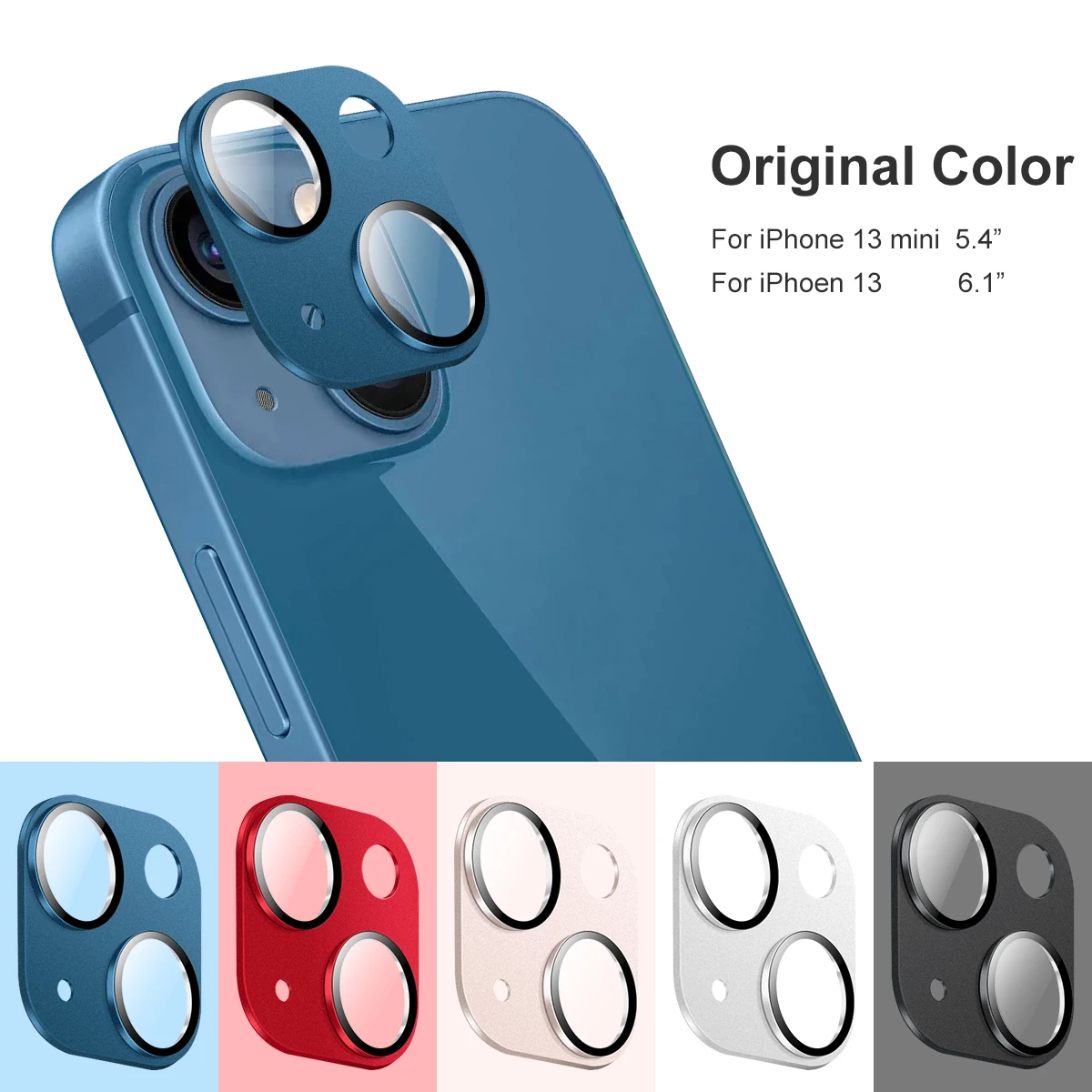 High Quality Fashion Aluminum Alloy Tempered Glass Screen Camera Lens Protector for iphone 13 12 Pro max