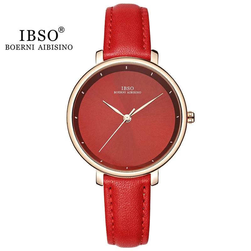 IBSO Simple Designer Nurse Watches Logo Quartz Wrist Luxury Customized for Women SEIKO Leather Latest Alloy Round Ladies Watch