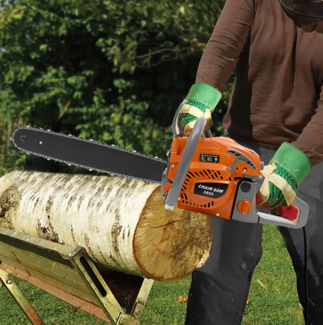 High Quality 50cc Gasoline Chainsaw 2kw Petrol 49.3cc 2 Stroke Heavy Engine CE Approved CS5060 Oregon Chain Wood Cutting New