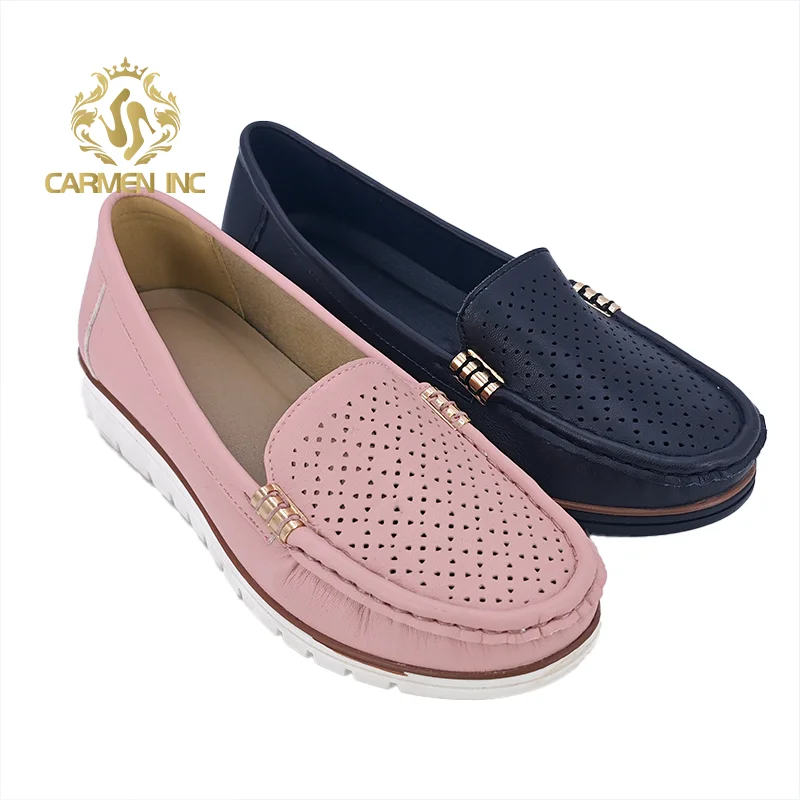 ca219-2 Women Shoes Leather Mother Loafers Soft Leisure Flats Female Ladies Driving Ballet Casual Footwear