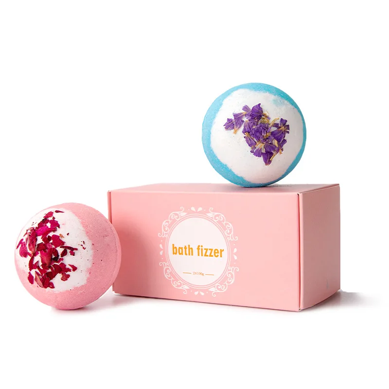 
Wholesale Scented Private Label Cbd Rose Lavender Flower Cbd Bath Bomb Kit Crystal Bath Bombs Set Of 2 