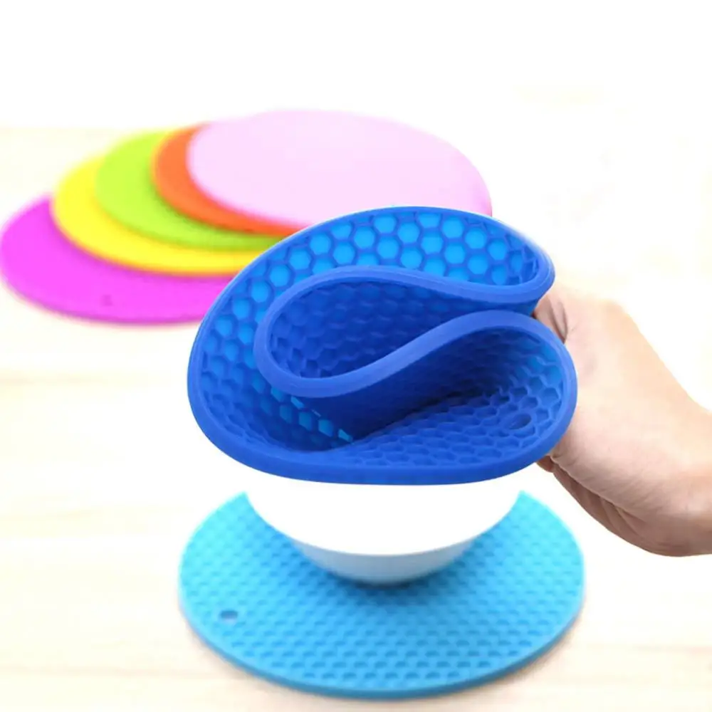 Многоразовый кухонный сотовый коврик круглый горячий горшок держатель пищевой силиконовый милый термостойкий силиконовый коврик силиконовая подставка 300 шт.