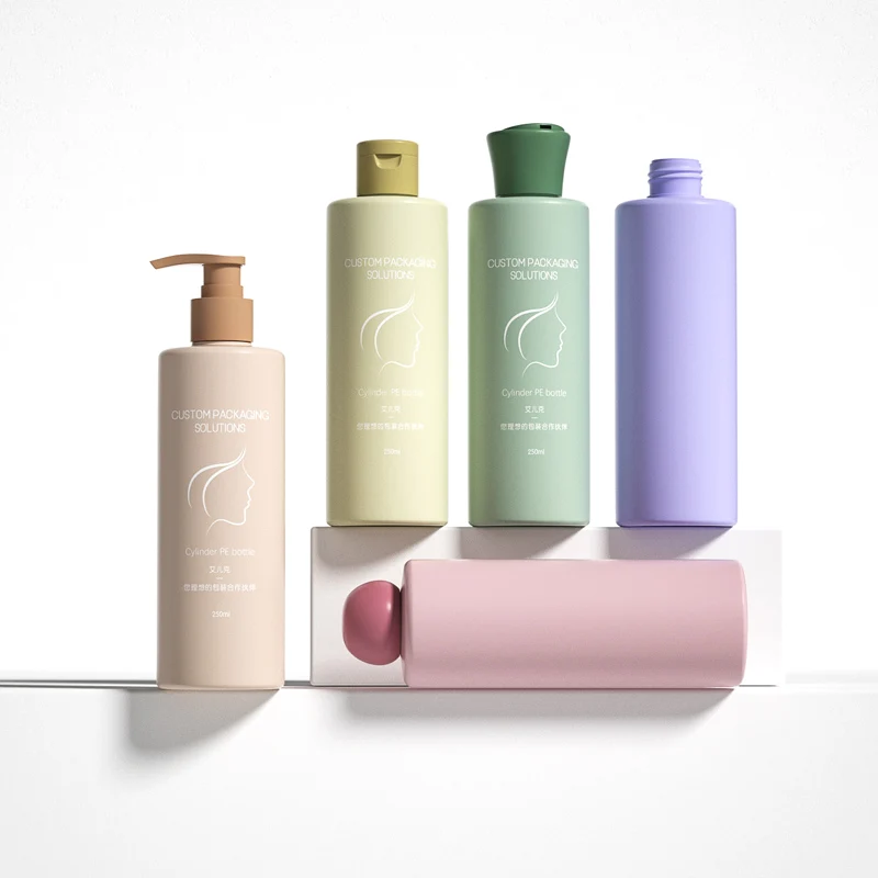 custom OEM bottle manufacturer 200ml 250ml  500ml packaging Pe squeeze lotion cosmetic pump shampoo plastic bottle