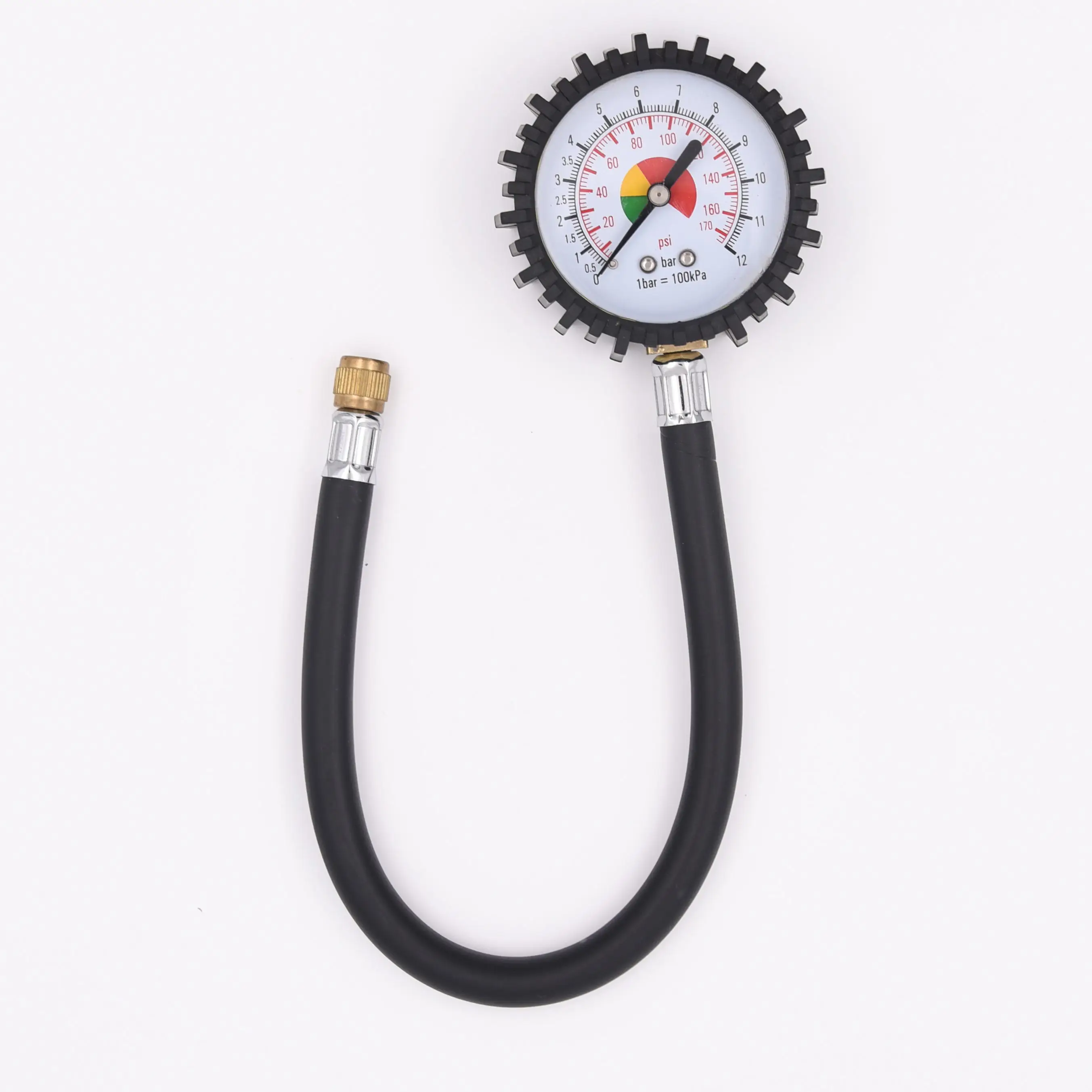 2 inch analog  0-100 psi straight chuck air pressure tire deflator gauge for motorcycle truck car