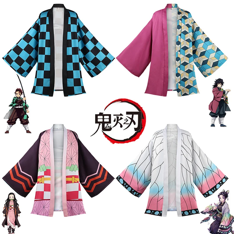 Wholesale Demon Slayer Halloween Kimono Cosplay Kochou Shinobu Tanjirou Tanjirou Long Cape Coat