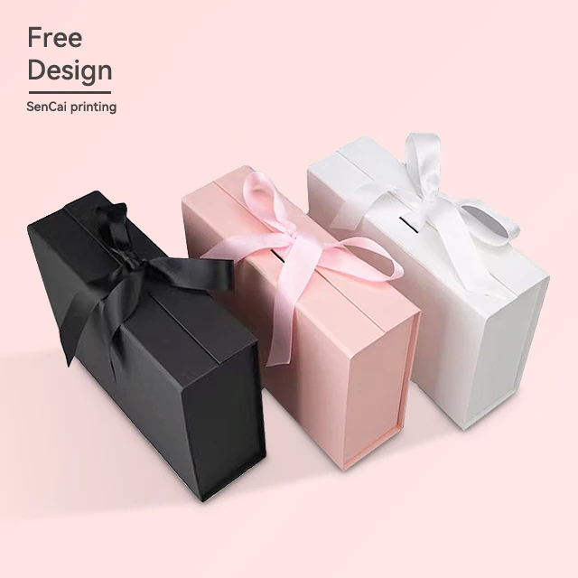 Sencai Foldable Flat Print Packaging Gift Boxes Cardboard Logo Printing Magnetic Closures Gift Paper Boxes