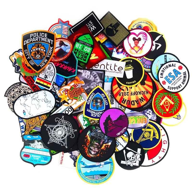 Embroidered fabric cloth patch iron on patch 3D custom  Logo Name embroidery patches