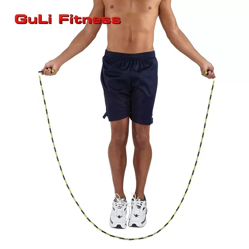 Guli Fitness Colorful Segmented Beaded Jump Rope Double Dutch Skipping Rope Bamboo Joint Skip Jump Rope For Kids