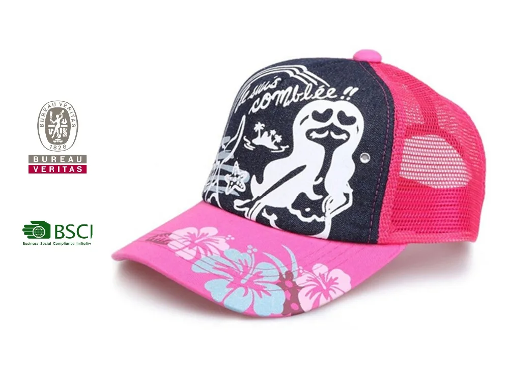 Custom Logo Embroidery Printing Pure Cotton Baseball Cap Outdoor Visor Hat with Beautiful Design